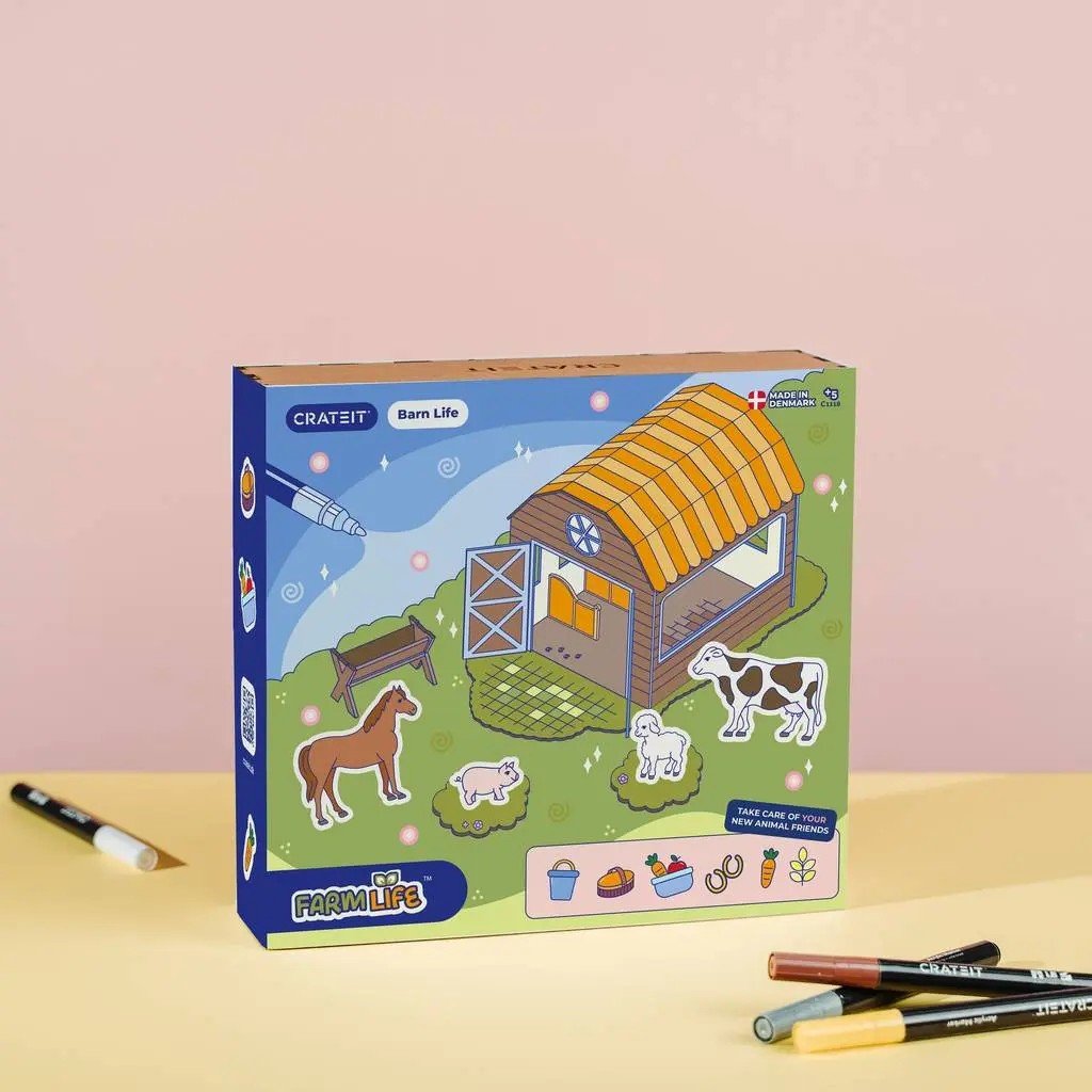 Barn Life - Colour-Your-Own Wooden Play Set - Tiny Tugz™