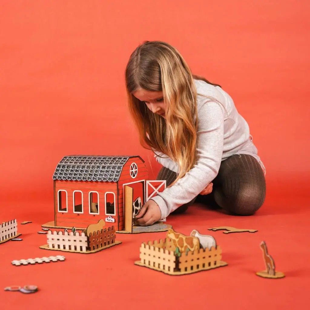 Barn Life - Colour-Your-Own Wooden Play Set - Tiny Tugz™
