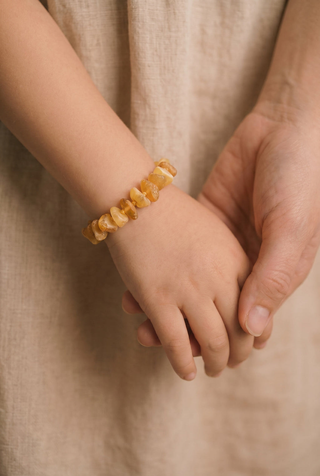 Baby/Child - Amber Bracelet - Chips, Raw Beads - 14cm - Butter