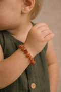 Baby/Child - Amber Bracelet - Chips, Raw Beads - 14cm - Dark Honey