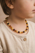 Baby/Child - Amber Necklace - Raw Round Beads - 36cm - 4 Colors