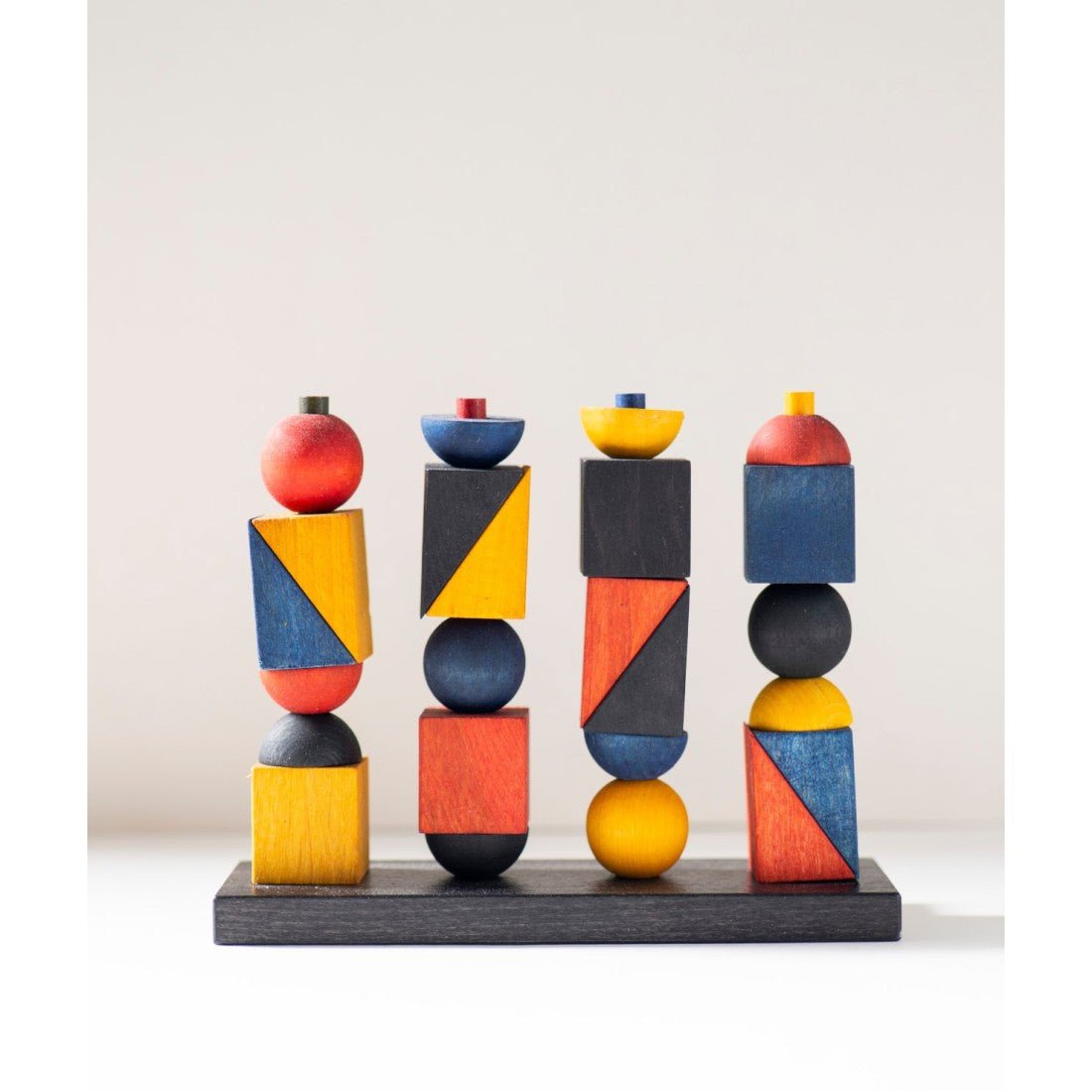 Bauhaus Wooden Stacking Set – Montessori Building Toy for Kids (X) - Tiny Tugz™