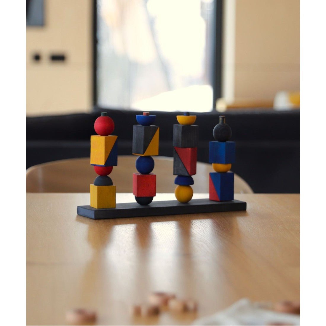 Bauhaus Wooden Stacking Set – Montessori Building Toy for Kids (X) - Tiny Tugz™