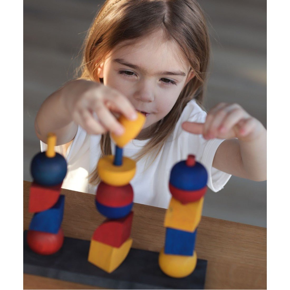 Bauhaus Wooden Stacking Set – Montessori Building Toy for Kids (Y) - Tiny Tugz™