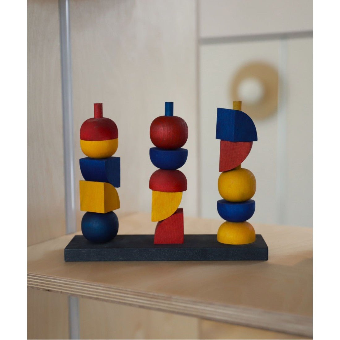 Bauhaus Wooden Stacking Set – Montessori Building Toy for Kids (Y) - Tiny Tugz™