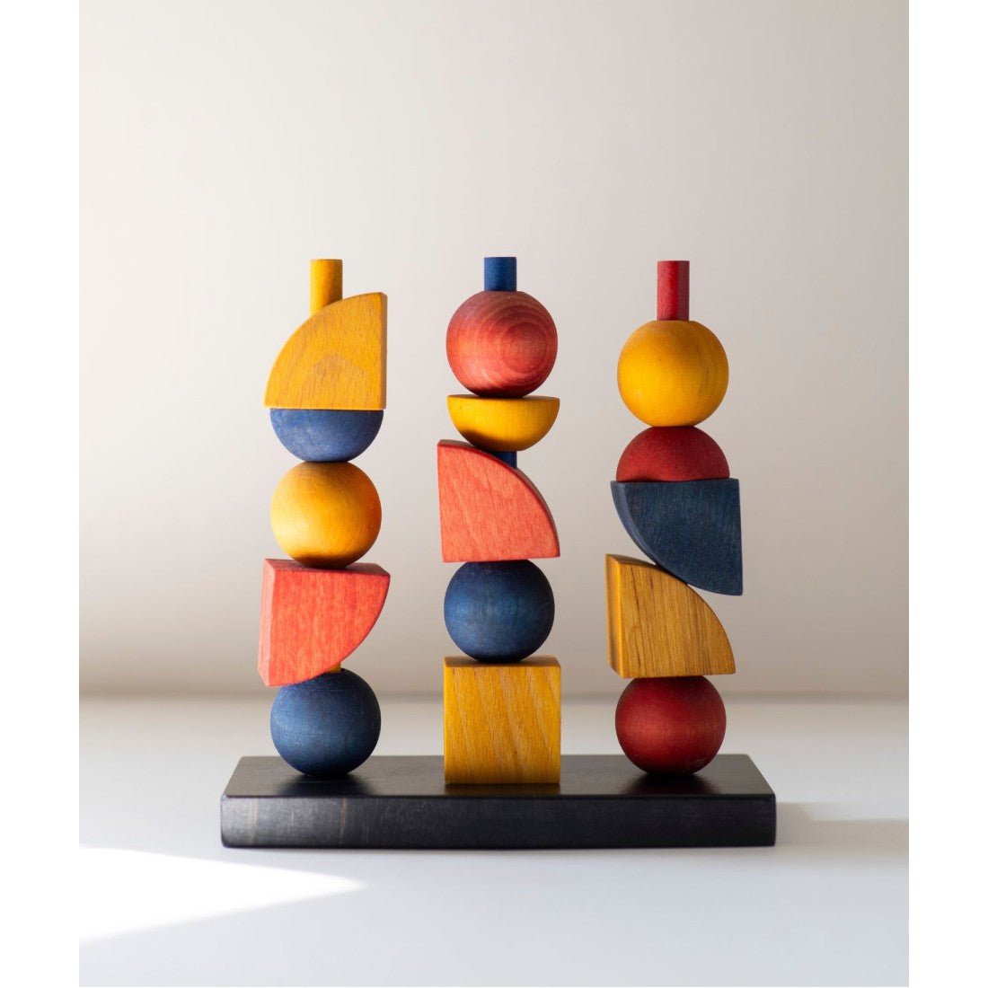 Bauhaus Wooden Stacking Set – Montessori Building Toy for Kids (Y) - Tiny Tugz™