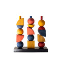 Bauhaus Wooden Stacking Set – Montessori Building Toy for Kids (Y) - Tiny Tugz™