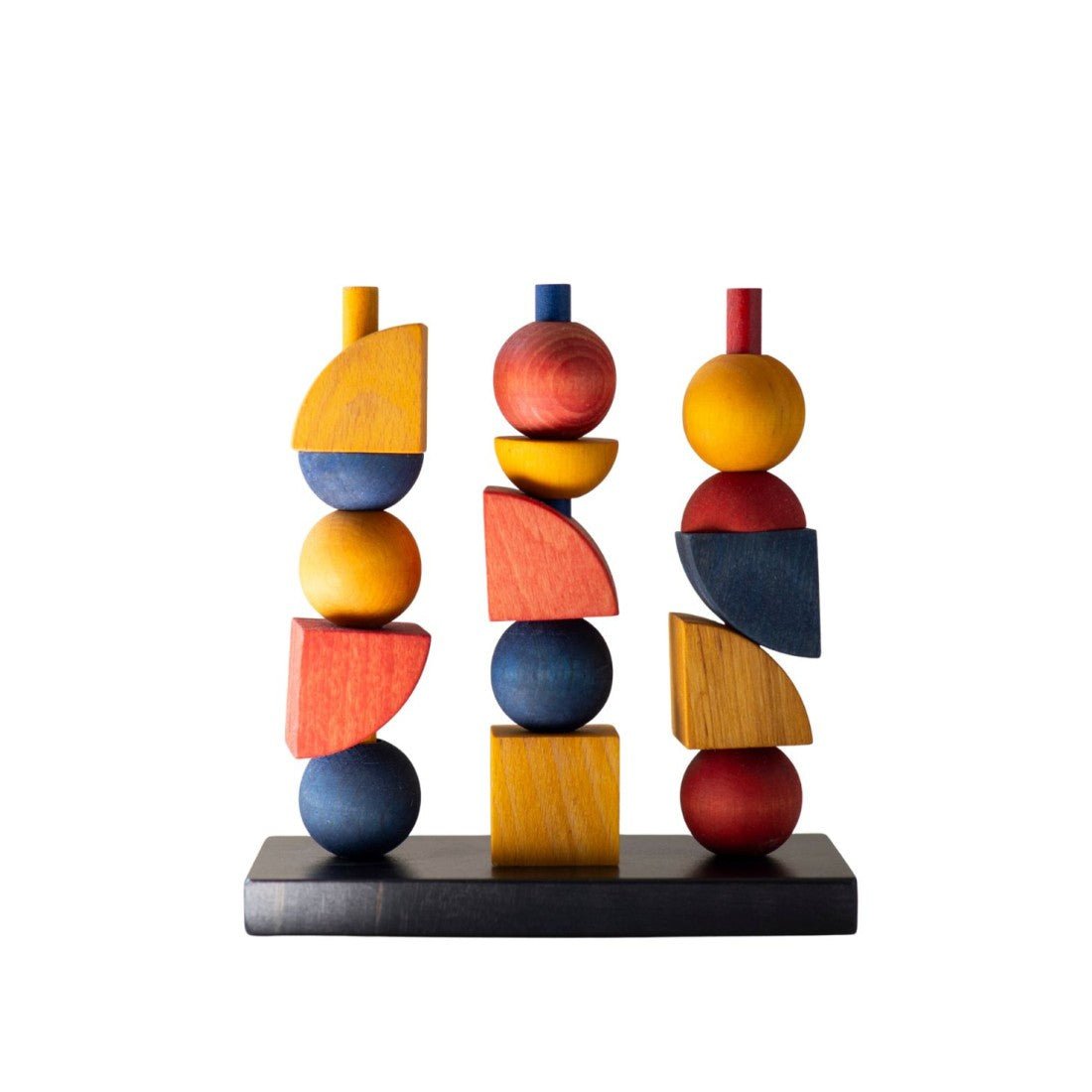 Bauhaus Wooden Stacking Set – Montessori Building Toy for Kids (Y) - Tiny Tugz™