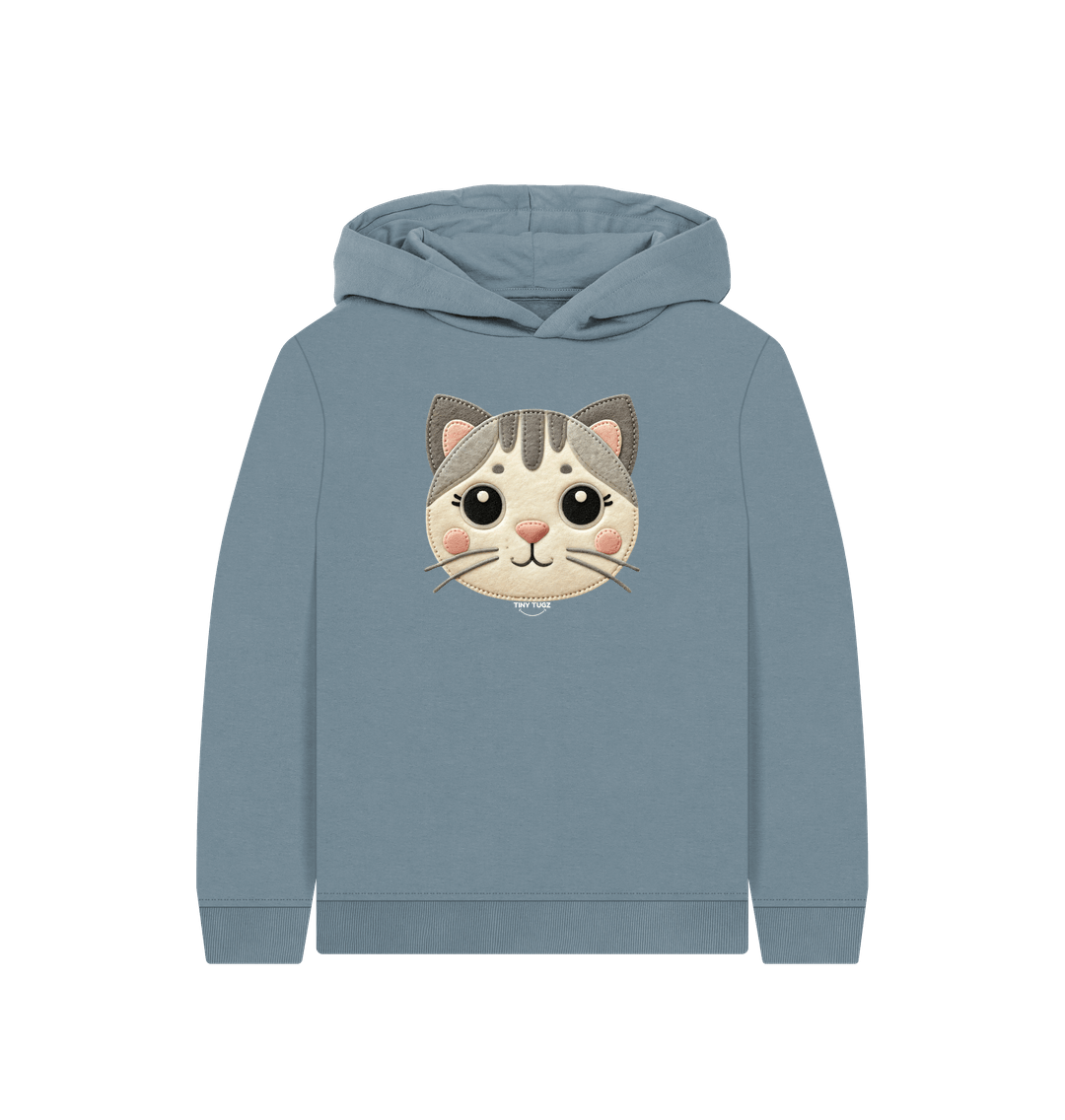 Stone Blue Printed Kids Hoodie
