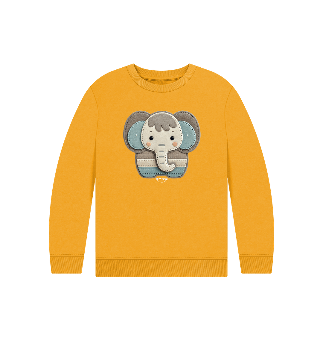 Mustard Printed Kids Jumper
