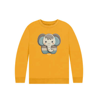 Mustard Printed Kids Jumper
