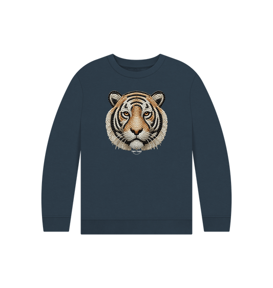 Navy Blue Printed Kids Jumper