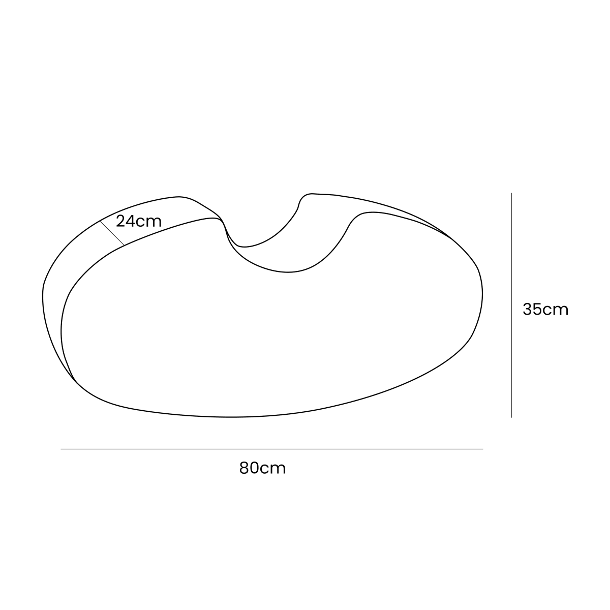 Bean-Shaped Foam Play Module - Bouclé, 80 x 35 cm (White) - Tiny Tugz™