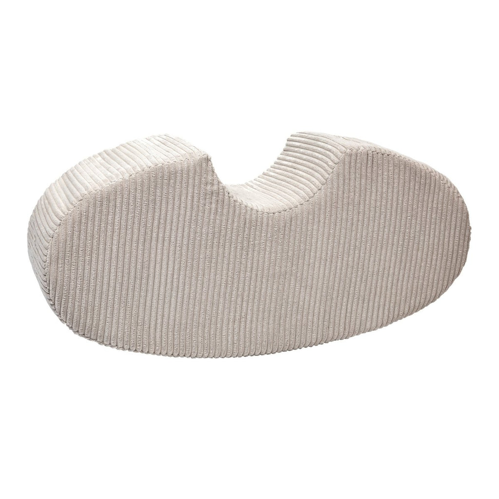Bean-Shaped Foam Play Module - Velvet Corduroy, 80 x 35 cm (Ecru) - Tiny Tugz™