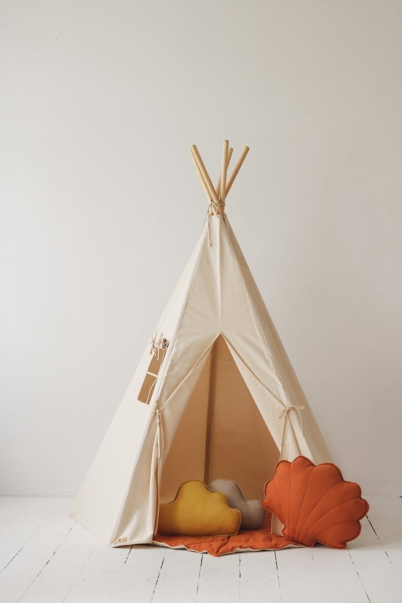 Beige Cotton Teepee Tent for Kids & Toddlers (3y+) - Tiny Tugz™
