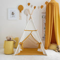 Beige-Mustard Teepee Tent – OEKO-TEX® certified cotton teepee tent, handmade in Poland