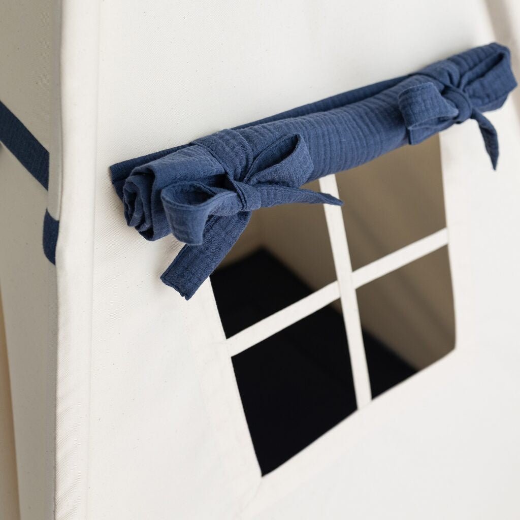 Beige-Navy Blue Teepee Tent - Tiny Tugz™