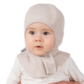 Beige Pointelle Double-Layer Cotton Baby Balaclava