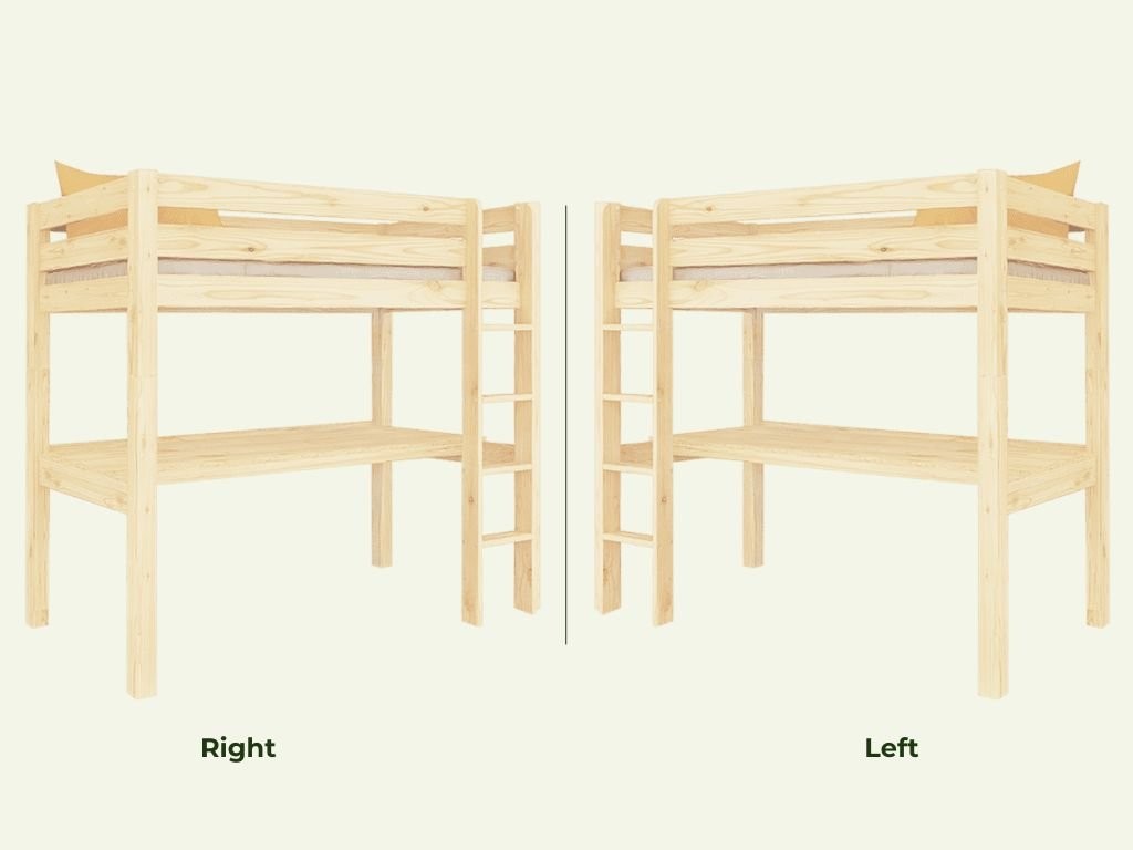 MAKALU Wooden Loft Bed with Desk – 90x200 cm