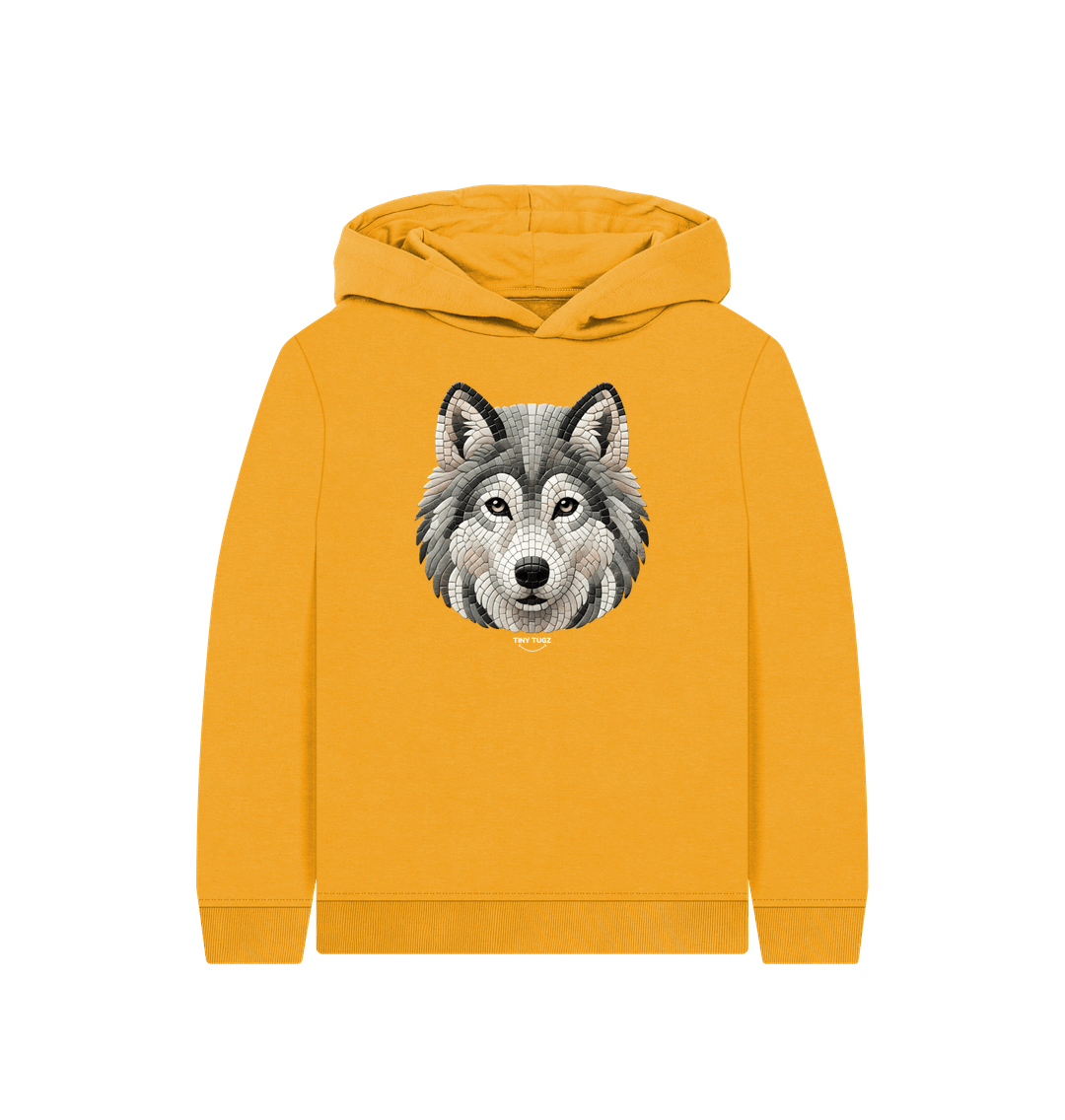 Mustard Printed Kids Hoodie