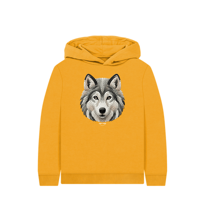 Mustard Printed Kids Hoodie