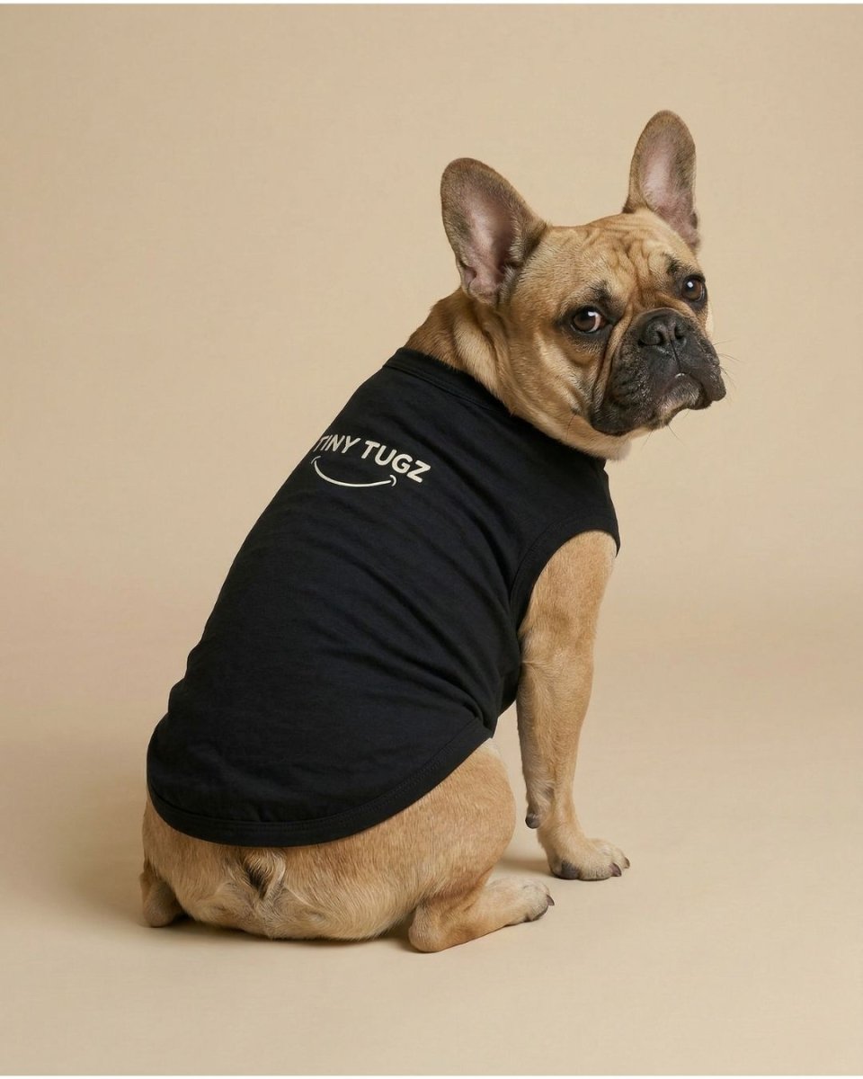 Black 100% Organic Cotton Dog T-Shirt - Tiny Tugz™