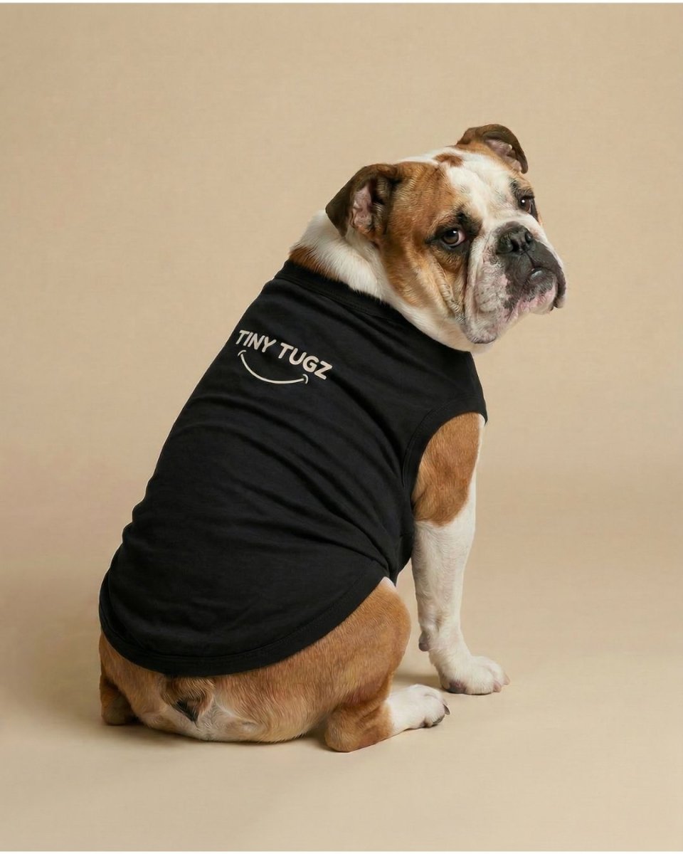 Black 100% Organic Cotton Dog T-Shirt - Tiny Tugz™