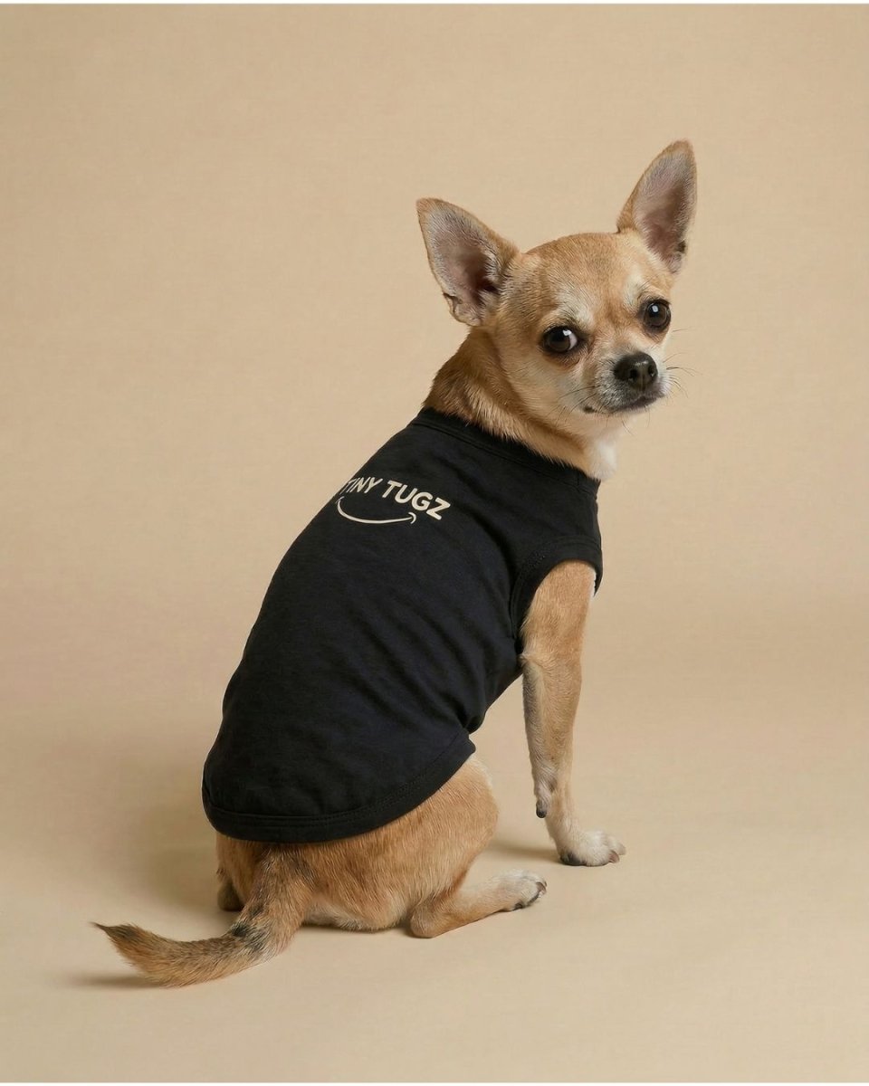 Black 100% Organic Cotton Dog T-Shirt - Tiny Tugz™