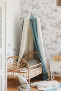 Blue Circus Cotton & Linen Bed Canopy for Babies & Kids (0–6y) - Tiny Tugz™