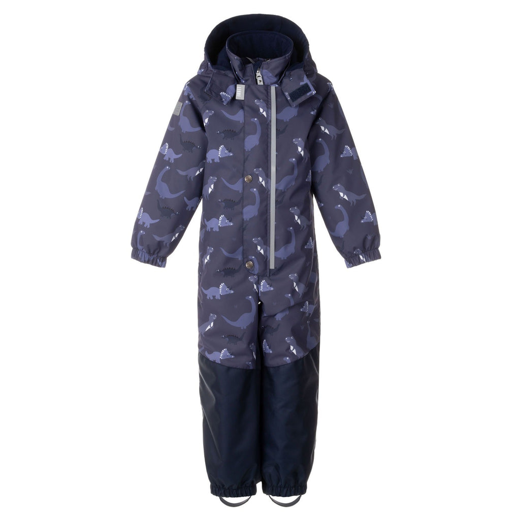 Blue Dinosaur Print Spring/Autumn Children’s Overall with Contrast Panels - Tiny Tugz™