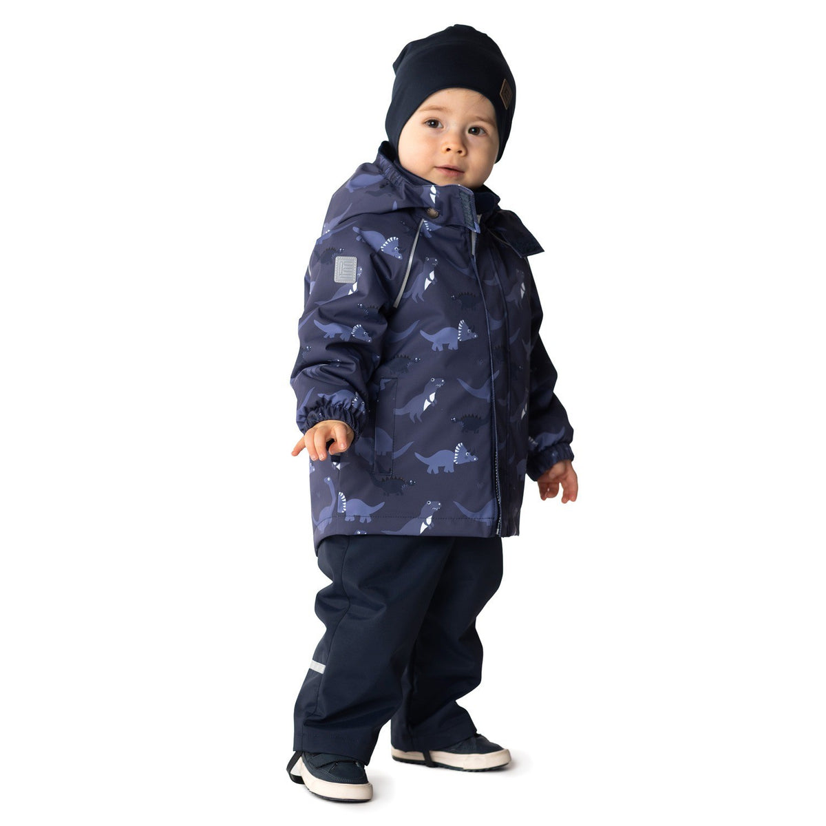 Blue Dinosaur Print Spring/Autumn Jacket and Bib Pants Set - Tiny Tugz™
