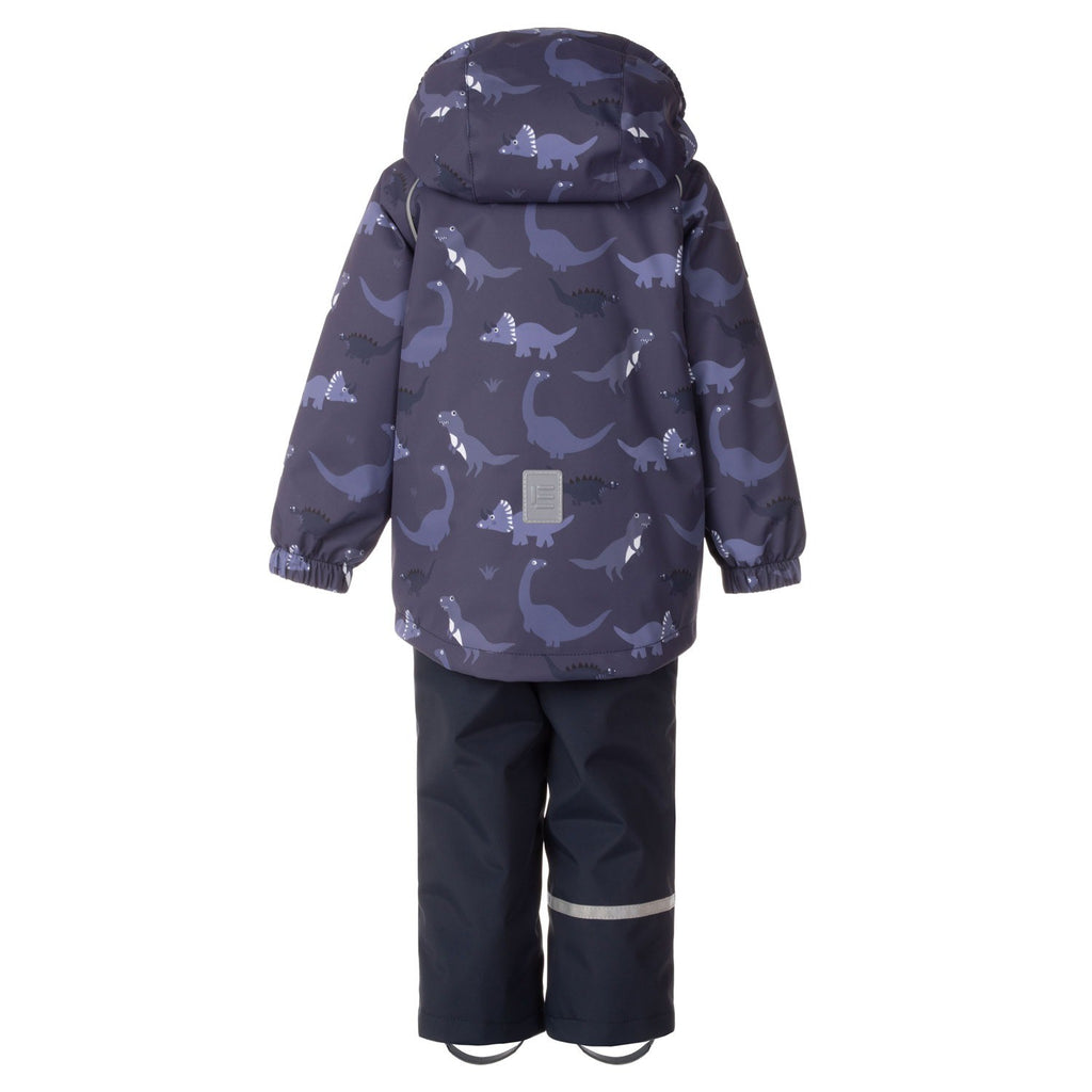 Blue Dinosaur Print Spring/Autumn Jacket and Bib Pants Set - Tiny Tugz™