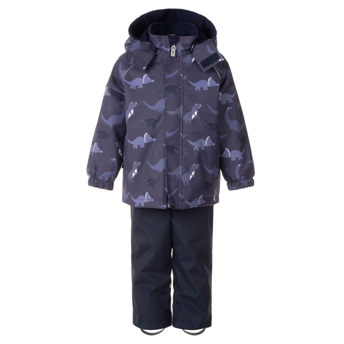 Blue Dinosaur Print Spring/Autumn Jacket and Bib Pants Set - Tiny Tugz™