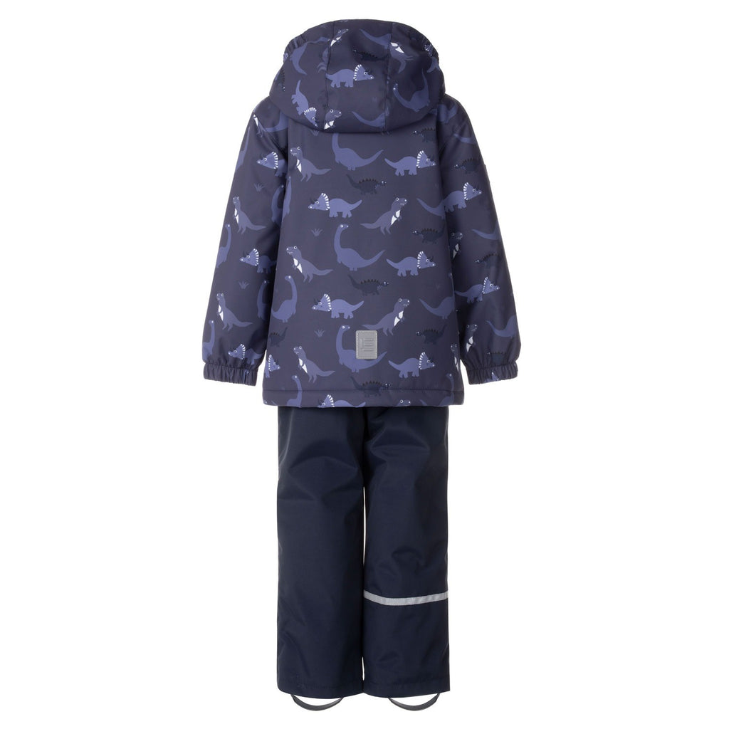 Blue Dinosaur Print Spring/Autumn Jacket and Dungaree Trousers Set - Tiny Tugz™