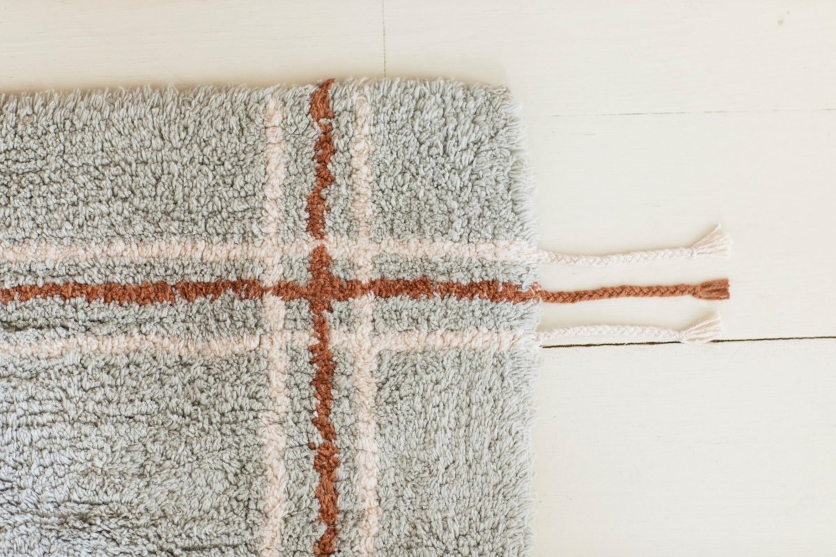 Blue Sage Cotton Rug for Kids (90 x 130cm) - Tiny Tugz™