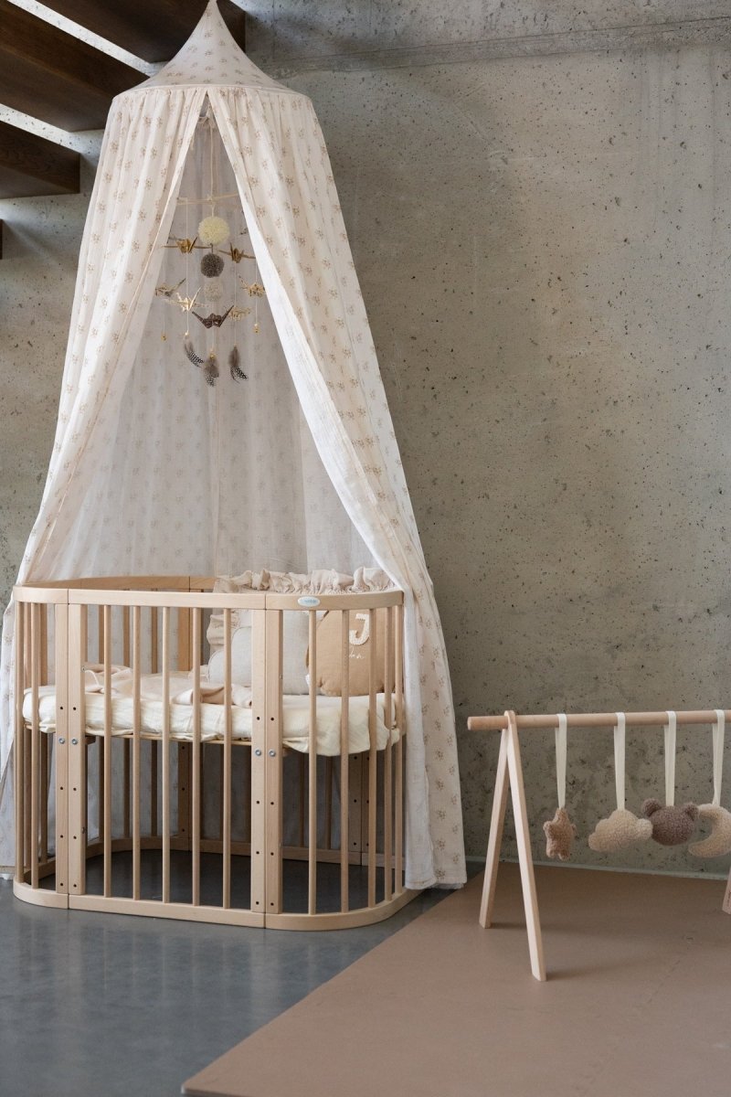 Boho Flowers Muslin Cotton Bed Canopy for Babies & Kids (0–6y) - Tiny Tugz™
