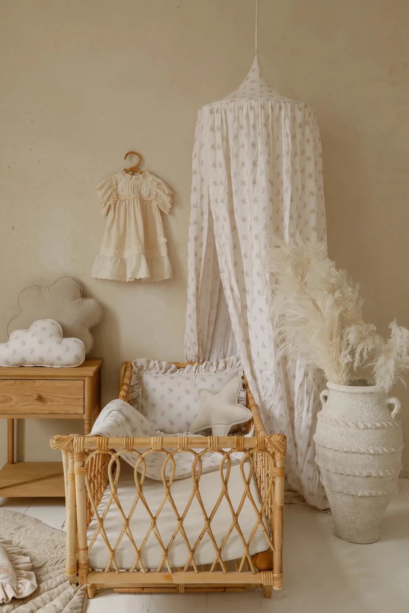 Boho Flowers Muslin Cotton Bed Canopy for Babies & Kids (0–6y) - Tiny Tugz™