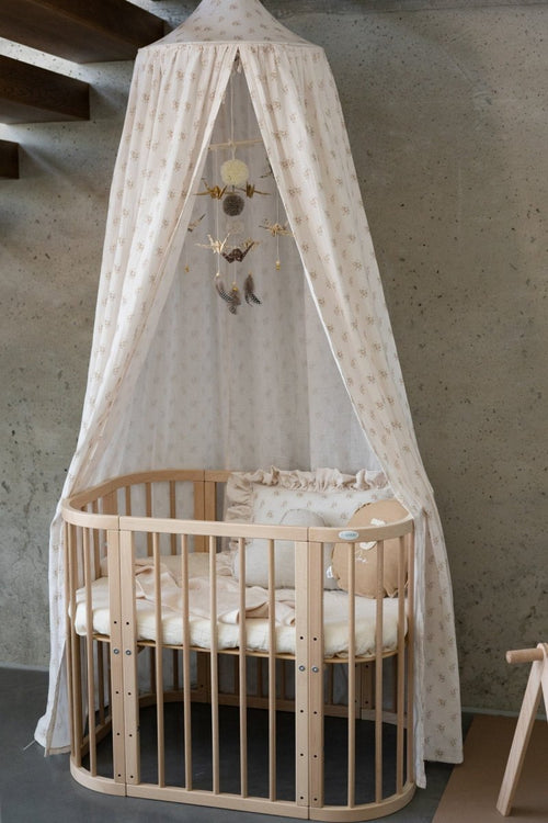 Boho Flowers Muslin Cotton Bed Canopy for Babies & Kids (0–6y) - Tiny Tugz™