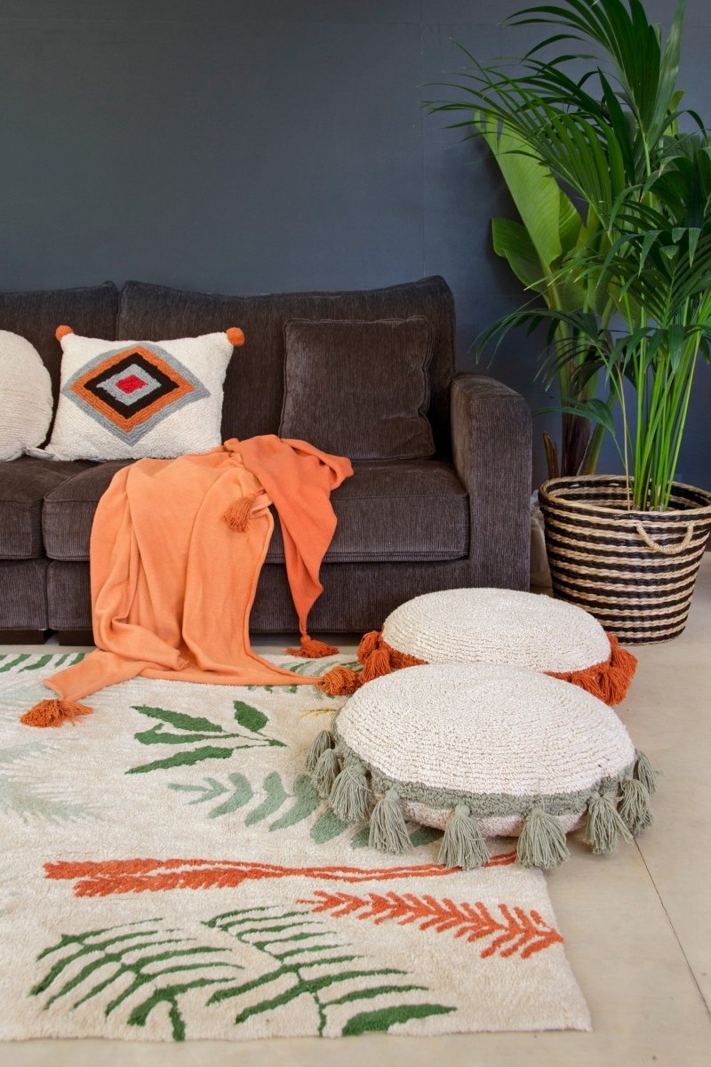 Botanic Plants Cotton Rug for Kids (140 x 200cm) - Tiny Tugz™