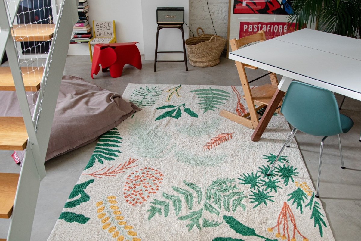 Botanic Plants Cotton Rug for Kids (140 x 200cm) - Tiny Tugz™