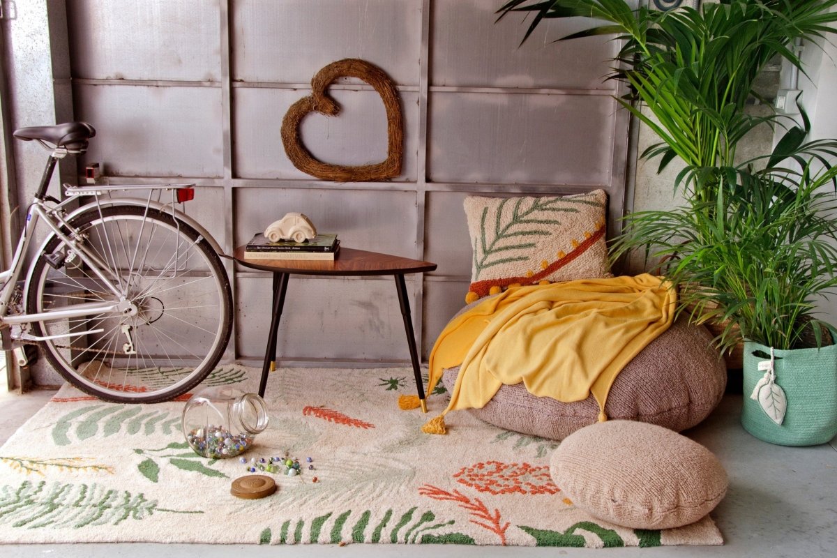 Botanic Plants Cotton Rug for Kids (140 x 200cm) - Tiny Tugz™