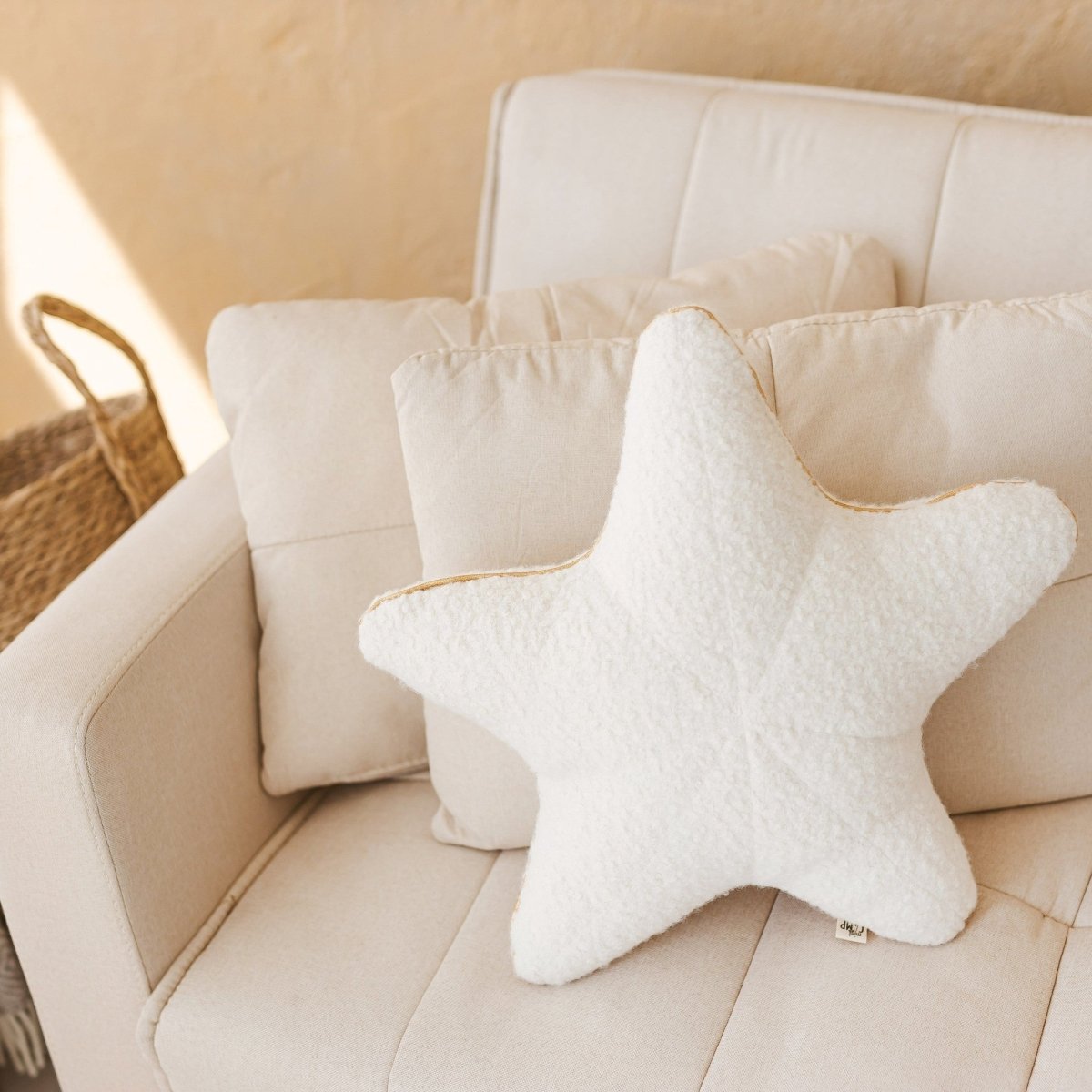 Bouclé Seashell & Starfish Cushions - Ecru - Set of 2 - Tiny Tugz™