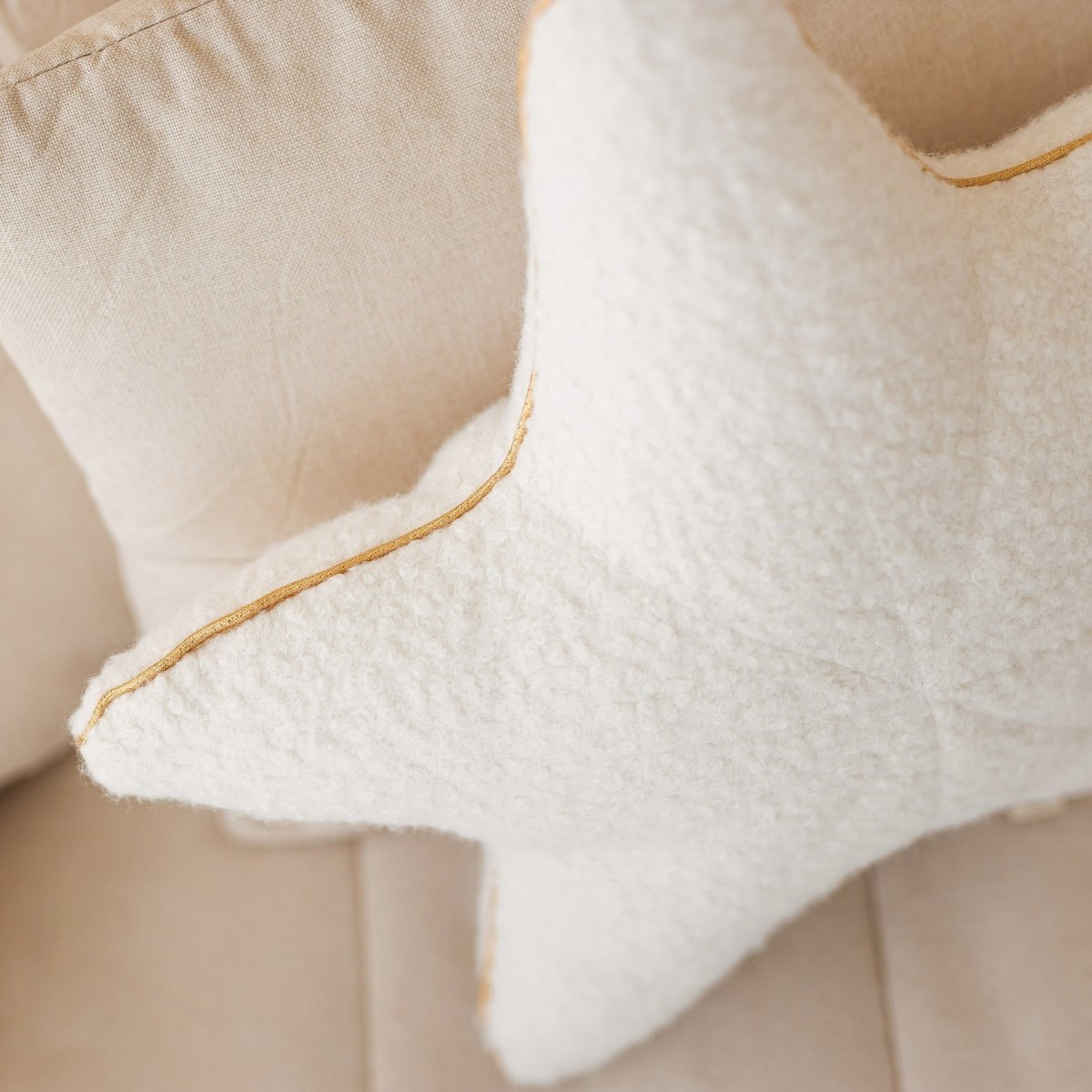 Bouclé Seashell & Starfish Cushions - Ecru - Set of 2 - Tiny Tugz™