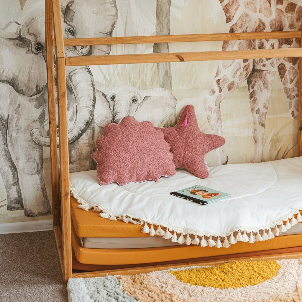 Bouclé Seashell & Starfish Cushions - Rose - Set of 2 - Tiny Tugz™