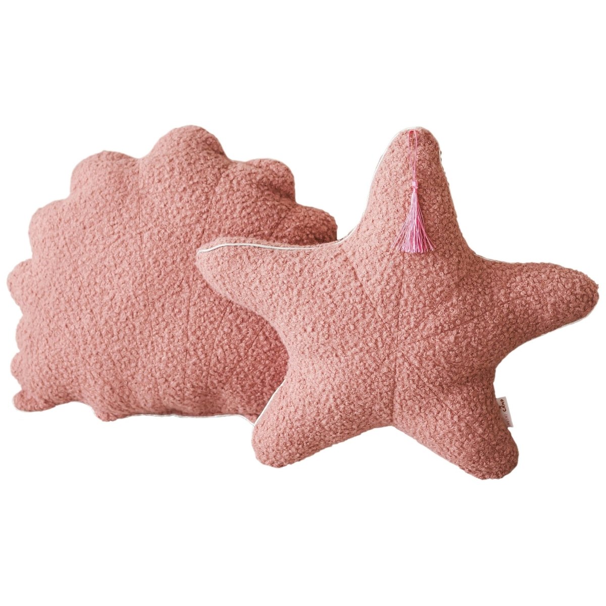 Bouclé Seashell & Starfish Cushions - Rose - Set of 2 - Tiny Tugz™