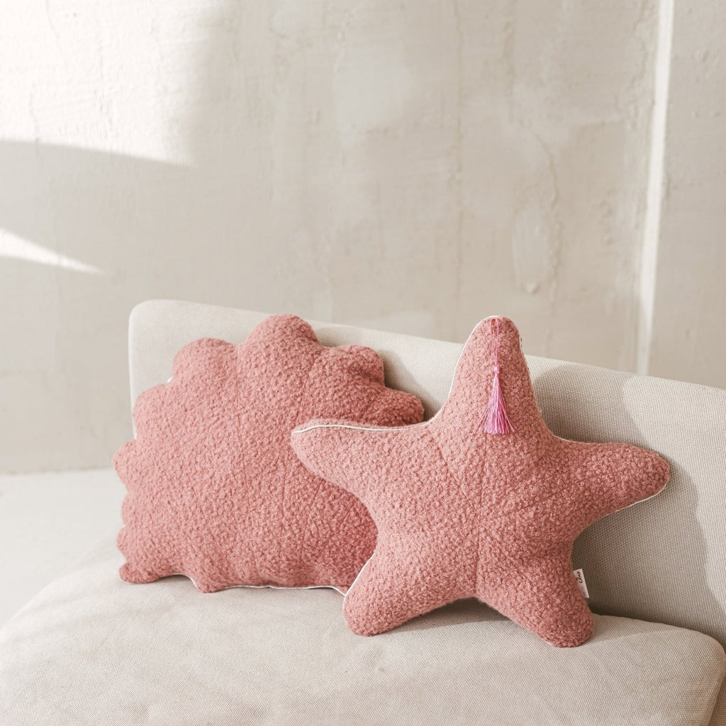 Bouclé Seashell & Starfish Cushions - Rose - Set of 2 - Tiny Tugz™