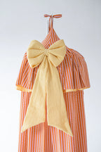 Ciel de Lit en Mousseline de Coton à Rayures Roses et Oranges pour Bébés et Enfants (0-6 ans)