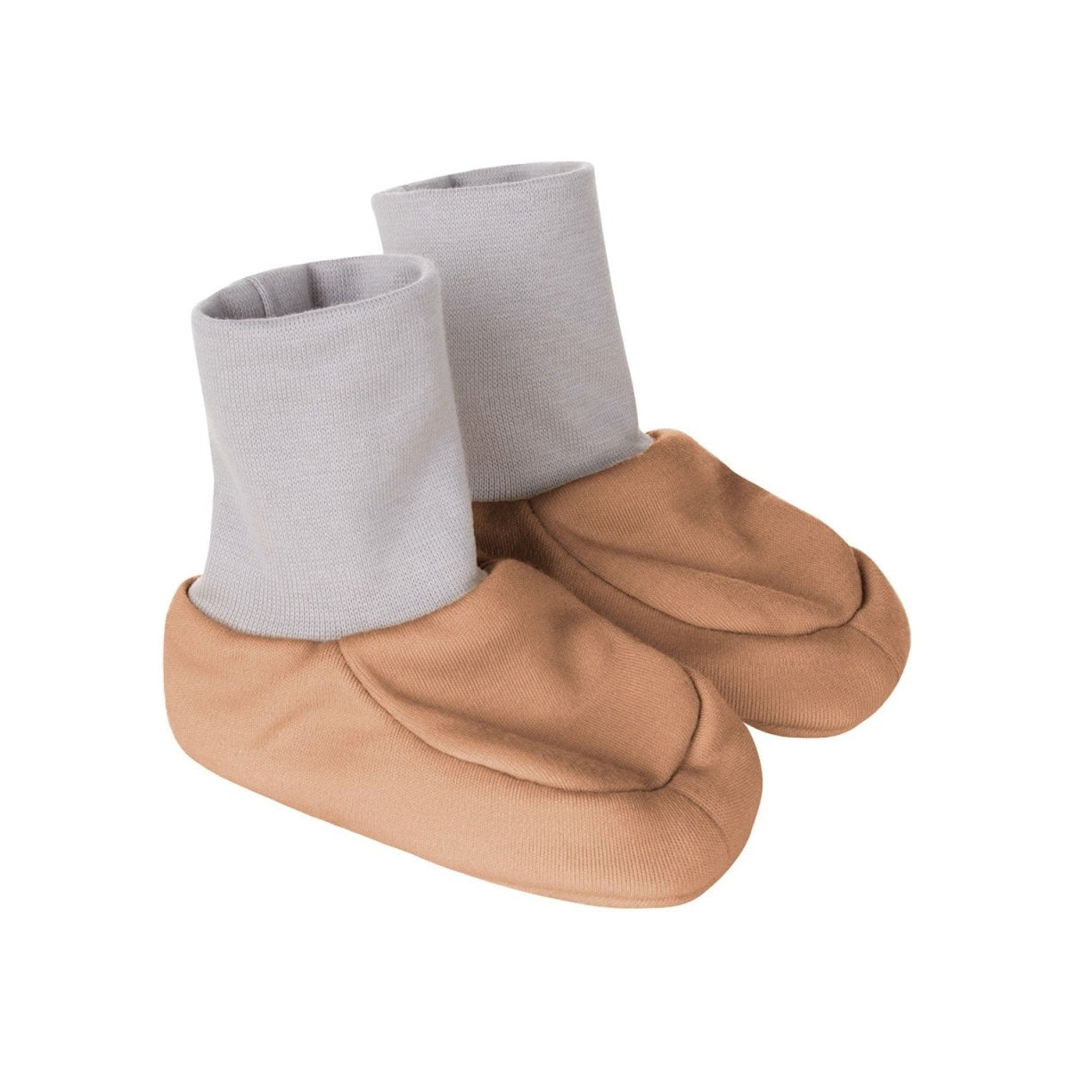 Brown Lined Merino Wool Baby Booties - Tiny Tugz™
