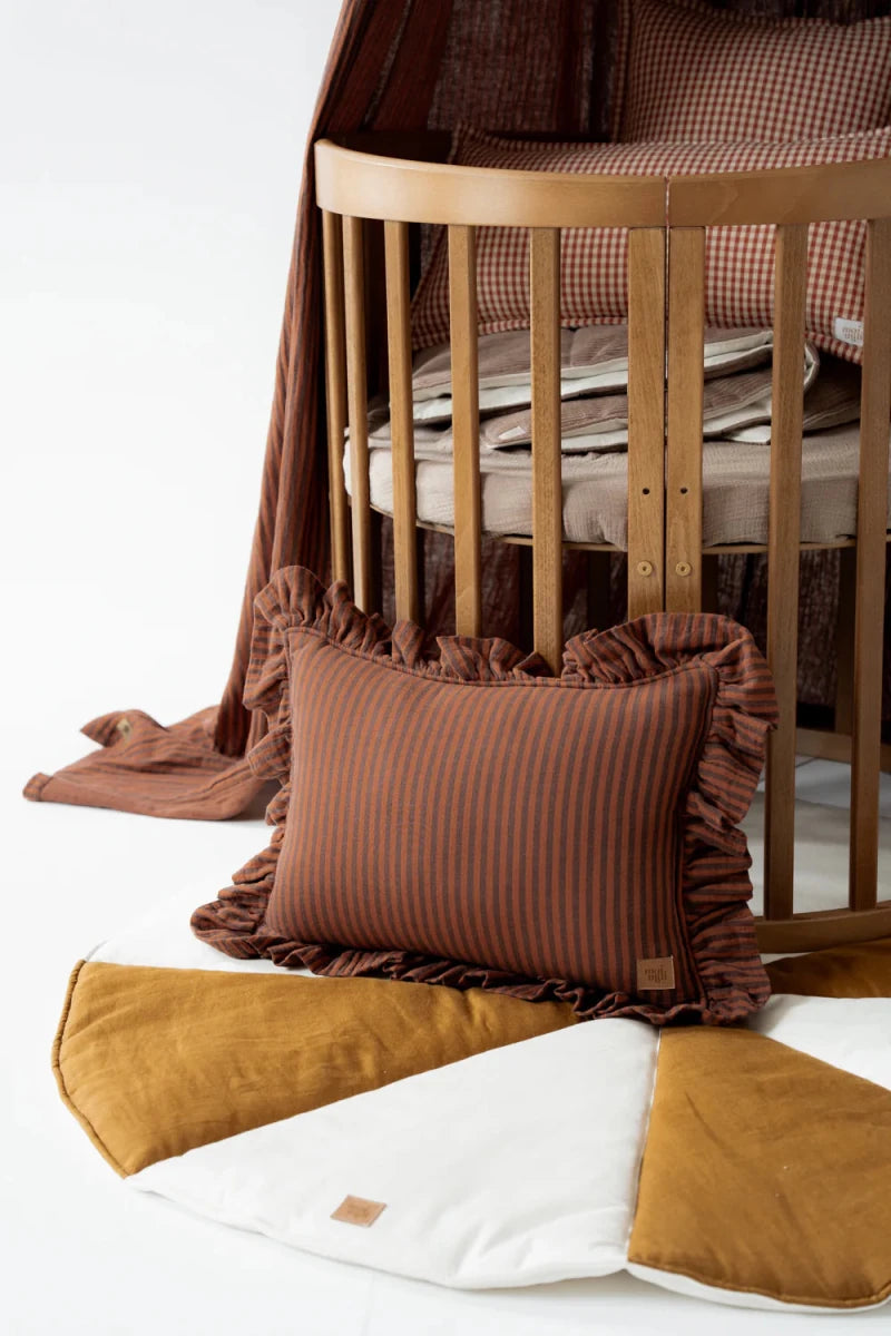 Brown Stripes Muslin Cotton Bed Canopy for Babies & Kids (0–6y) - Tiny Tugz™