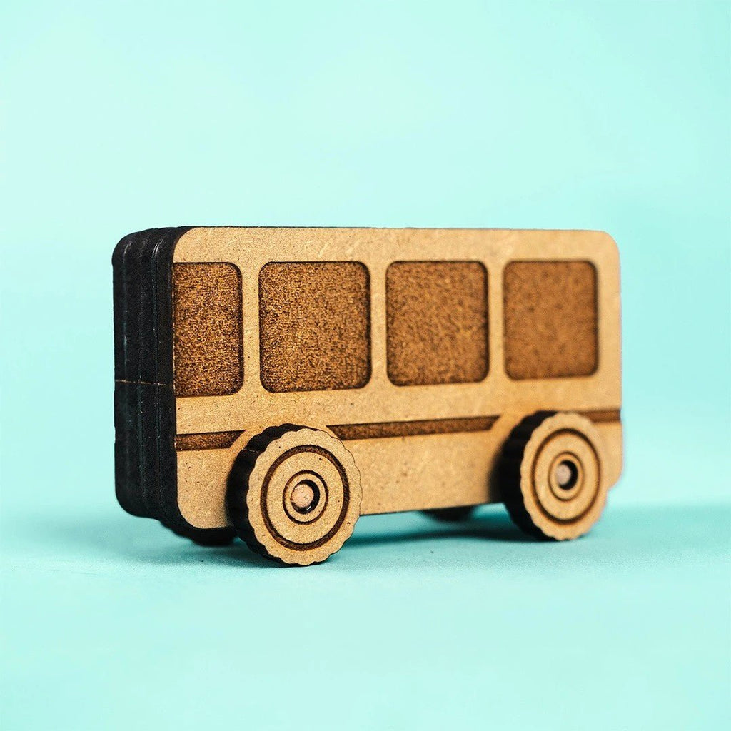 Bus Adventures - Colour-Your-Own Wooden Toy Bus - Tiny Tugz™